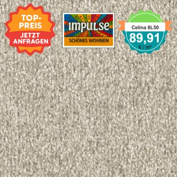 Teppich-Ausschnitt Vorwerk Celina 8L50 beige mit Preisschild 89,91 €/m²